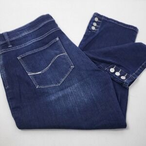 Lee Capri Jeans Modern Series Midrise Fit Women's Size 16, Dark Blue Jean Capris